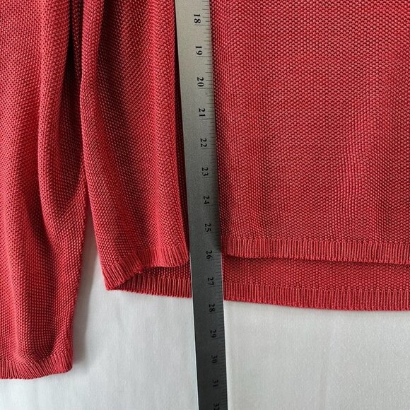 Chico's Design Sweater Size M/L Round Neck Long Sleeve Pullover Rayon Rust Red - Picture 9 of 9